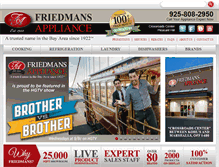 Tablet Screenshot of friedmansappliance.com